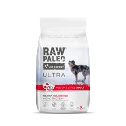 Hrană uscată pentru câini Raw Paleo Ultra Beef Medium&Large Adult 2kg