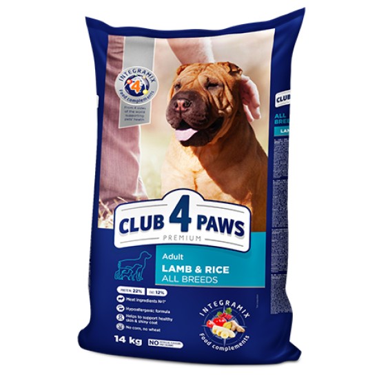 Hrană uscată pentru câini adulți CLUB 4 PAWS DRY FOOD, miel si orez, 14 kg Hrană uscată pentru câini adulți CLUB 4 PAWS DRY FOOD, miel si orez, 14 kg