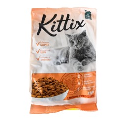 Hrana uscata pentru pisici adulte KITTIX, cu legume si carne de pui, 350G