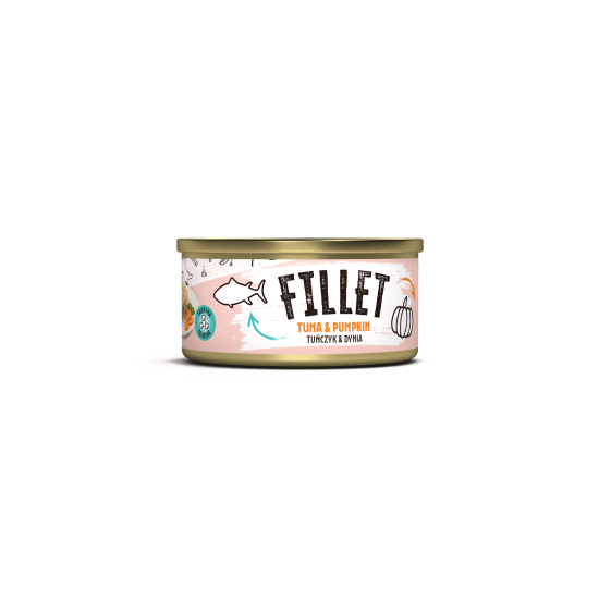 Recompensă umedă pentru pisici adulte Mr. Bandit Fillet, ton și dovleac, 80g