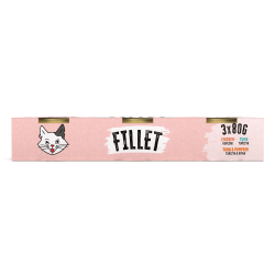 Recompensă umedă pentru pisici adulte Mr. Bandit Cat MIX Fillet,, pui, ton, ton cu și dovleac, 3x80g Recompensă umedă pentru pisici adulte Mr. Bandit Cat MIX Fillet,, pui, ton, ton cu și dovleac, 3x80g