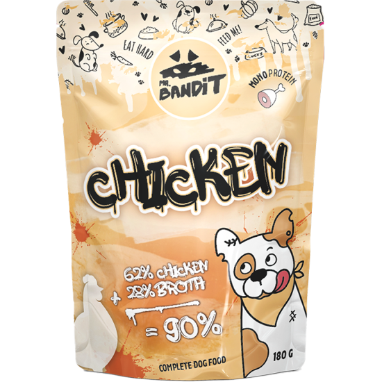 Hrană umedă pentru câini Mr. Bandit MonoProtein, pui in sos,180g