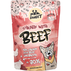 Hrană umedă pentru câini Mr. Bandit DuoProtein, pui si vita,180g