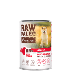 Hrană umedă pentru câini, adult, Raw Paleo Duo Protein, vită și iepure, 400g Hrană umedă pentru câini, adult, Raw Paleo Duo Protein, vită și iepure, 400g