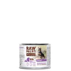 Hrană umedă pentru câini, adult, Raw Paleo Duo Protein, Rață cu Mistreț și Afine, 200g Hrană umedă pentru câini, adult, Raw Paleo Duo Protein, Rață cu Mistreț și Afine, 200g