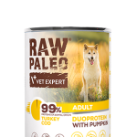 Hrană umedă pentru câini, adult, Raw Paleo Duo Protein, Curcan cu Cod și Dovleac, 400g