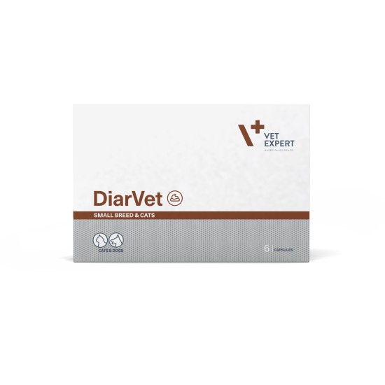 Sprijin rapid în gestionarea diareei la câini de talie mică și pisici, DiarVet Twist Off, Vet Expert, 6 capsule