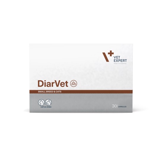 Sprijin rapid în gestionarea diareei la câini de talie mică și pisici, DiarVet Twist Off, Vet Expert, 30 capsule