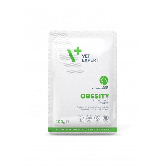 Dieta Veterinara umeda pentru pisici Obesity, Vet Expert, plic, 100g