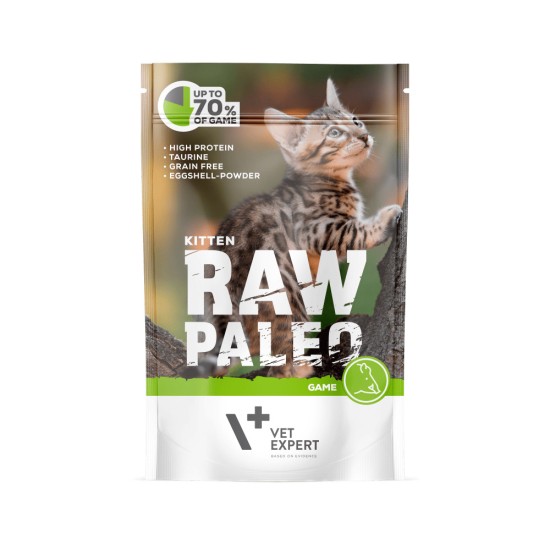 Hrana umeda pentru pisici, RAW PALEO KITTEN, carne de vanat, 100 g