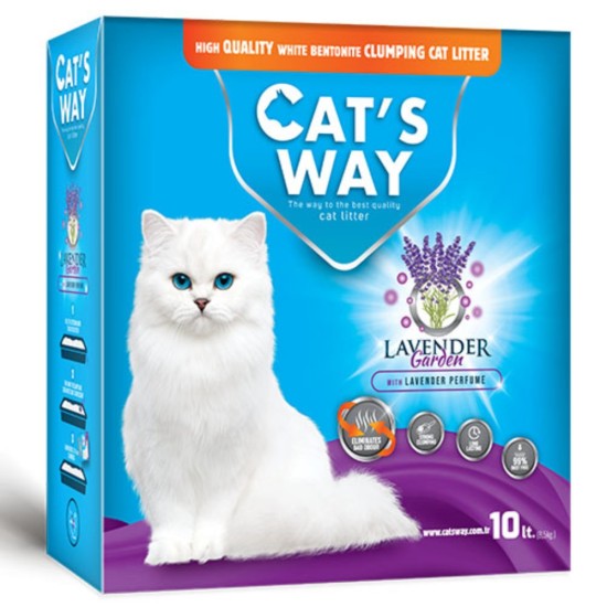 Nisip pentru litiera BENTONITA, CAT'S WAY, LAVANDA, 10L