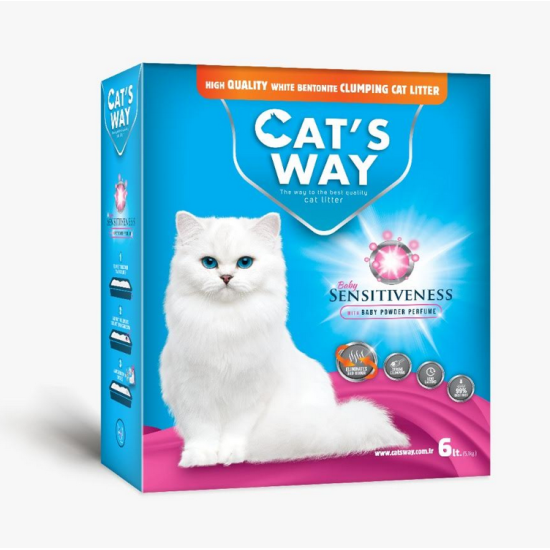 Nisip pentru litiera BENTONITA, CAT'S WAY, Baby Powder, 6L