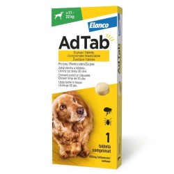 AdTab 450 mg, Antiparazitar Masticabil pentru Câini (11 - 22 kg), 1 Comprimat