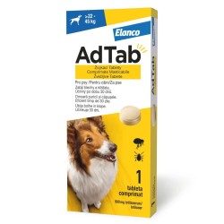 AdTab 900 mg, Antiparazitar Masticabil pentru Câini (22 - 45 kg), 1 Comprimat
