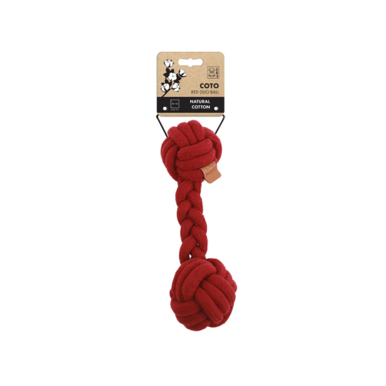 jucărie câini M-PETS COTO Duo Ball Red bumbac natural 28x9 cm