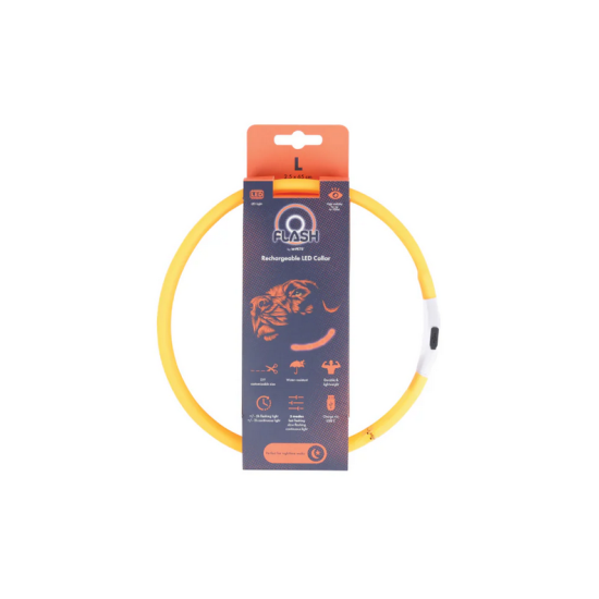 Zgardă LED reîncărcabilă pentru câini M-PETS FLASH Orange L 10855899