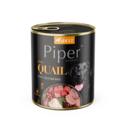 Hrana umeda pentru caini PIPER DOG, prepelita si merisoare, 800g Hrana umeda pentru caini PIPER DOG, prepelita si merisoare, 800g