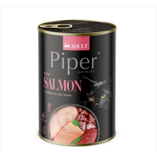 Hrana umeda pentru pisici, Piper Cat, carne de somon, 400 g