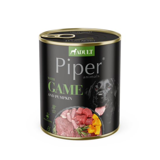 Hrana umeda pentru caini PIPER DOG, vanat si dovleac, 800g Hrana umeda pentru caini PIPER DOG, vanat si dovleac, 800g