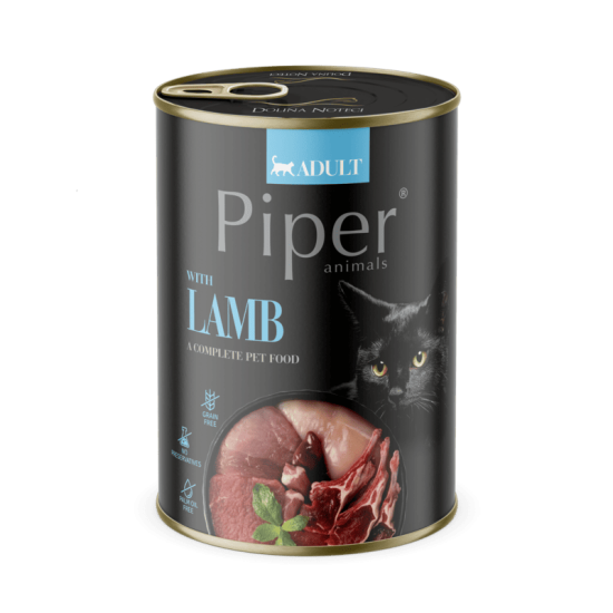 Hrana umeda pentru pisici PIPER CAT, miel, conserva 400g Hrana umeda pentru pisici PIPER CAT, miel, conserva 400g