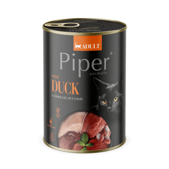 Hrana umeda pentru pisici PIPER CAT, rata, conserva 400g Hrana umeda pentru pisici PIPER CAT, rata, conserva 400g