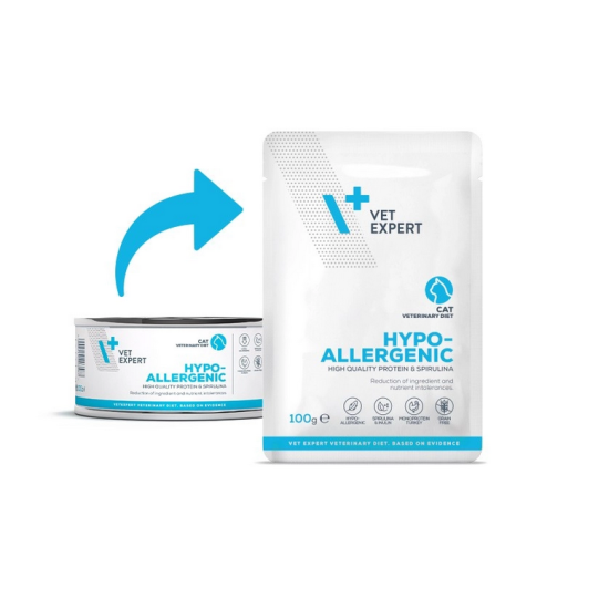 Dieta veterinară umedă, pentru pisici, Vet Expert Hypoallergenic Cat, curcan, 100g