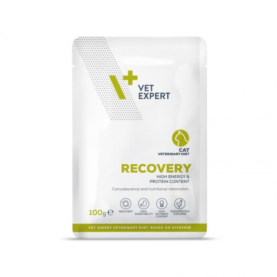 Hrană dietetică umedă pentru pisici în perioada de convalescență, RECOVERY CAT, Vet  Expert, 100g