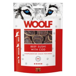 Recompense pentru câini WOOLF, sushi din vită cu cod, 100 g