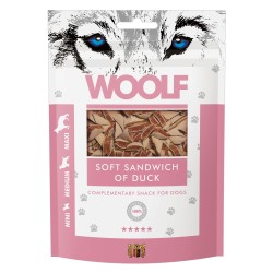 Recompense pentru câini WOOLF, sandvișuri moi din rață, 100 g