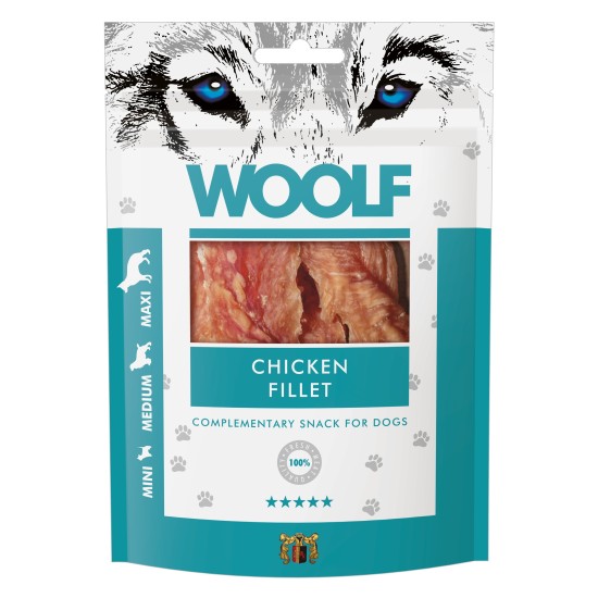 Recompense pentru câini, file de pui Woolf, 100 g