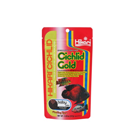 Hrana pentru ciclide mici, peleti plutitori, imbunatatirea coloritului, HIKARI CICHLID GOLD BABY, 57g