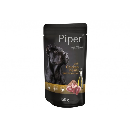 Hrana umeda Piper Adult, Inimi de pui si Orez brun, 150 g