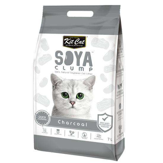 Asternut igienic pentru pisici KIT CAT SOYA CLUMP - Charcoal- 7L