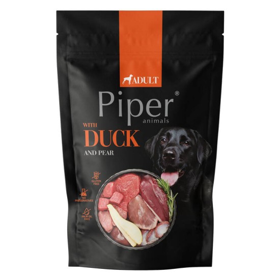 Hrană umedă pentru câini PIPER, rață și pere, 500g