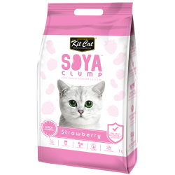 Asternut igienic pentru pisici KIT CAT SOYA CLUMP - Strawberry- 7L