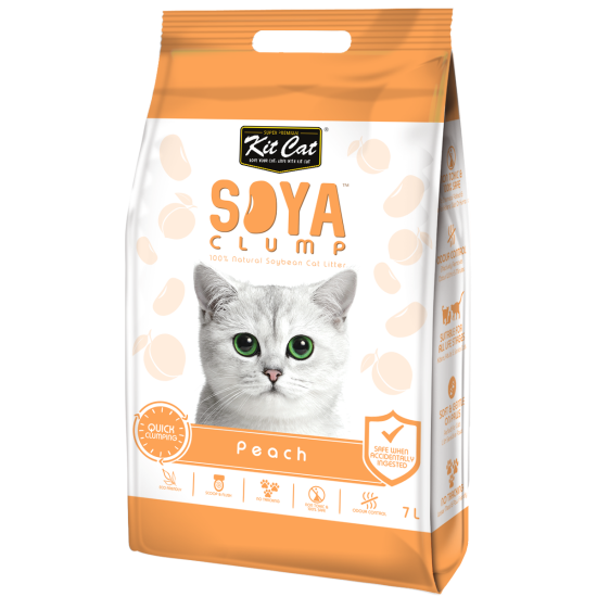 Asternut igienic pentru pisici KIT CAT SOYA CLUMP - Peach- 7L
