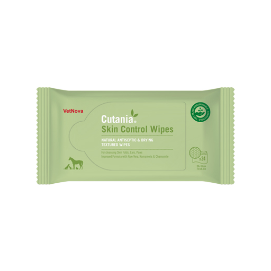 Servetele igienice degresante, cu proprietati de uscare si albire, CUTANIA Skin Control Wipes, VetNova, 24 servetele