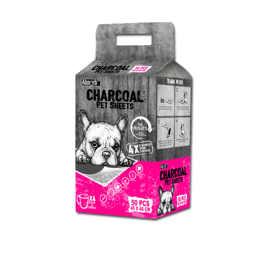Covorase Absorbante ABSORB PLUS CHARCOAL Medium 60x45cm, 96h, Pachet 50 Buc