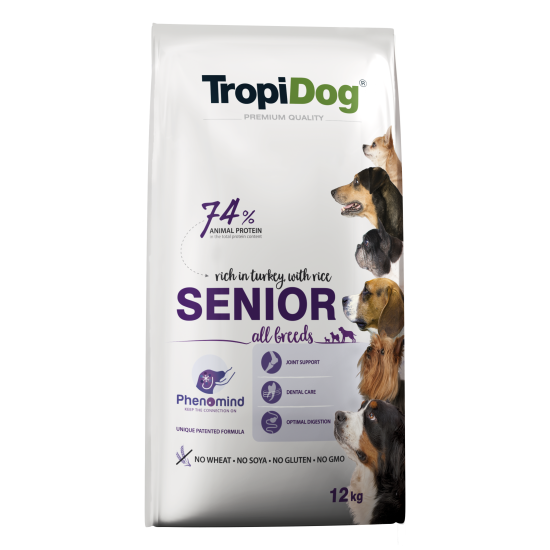 Hrana uscata pentru caini TropiDog,Premium SENIOR, 12kg Hrana uscata pentru caini TropiDog,Premium SENIOR, 12kg