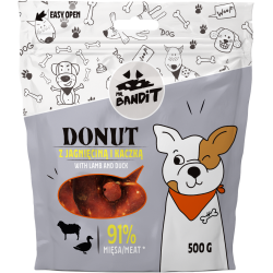 Recompense pentru caini Mr. Bandit Donut, miel si rata, 500g Recompense pentru caini Mr. Bandit Donut, miel si rata, 500g