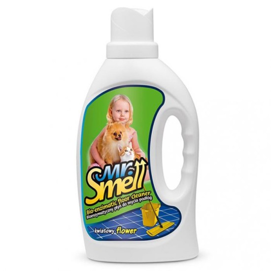Solutie curatare pete si mirosuri de animale, Mr Smell, Floral, 1000 ml Solutie curatare pete si mirosuri de animale, Mr Smell, Floral, 1000 ml