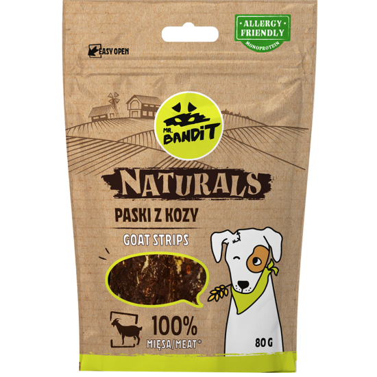 Recompense pentru caini Mr. Bandit Natural, capra, 80g