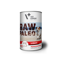 Hrana umeda pentru caini, RAW PALEO Light, vita,conserva monoproteica,  400 g
