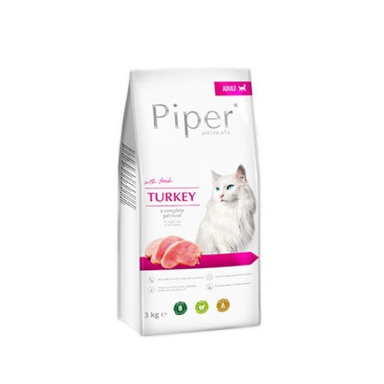 Hrana uscata pentru pisici Piper Adult, carne de curcan, 3kg