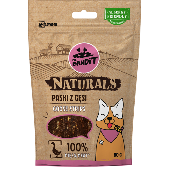 Recompense pentru caini Mr. Bandit Natural, gasca, 80g