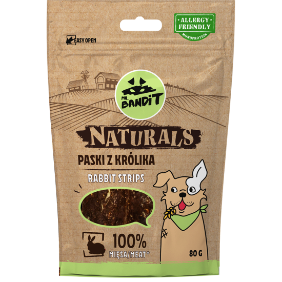 Recompense pentru caini Mr. Bandit Natural, iepure, 80g