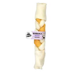 Recompense pentru caini Mr. Bandit, piele colorata impletita, 25 cm