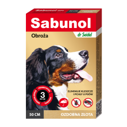 Zgarda antiparazitara caini, SABUNOL DOG GPI, 10-25 kg, gold, 50 cm Zgarda antiparazitara caini, SABUNOL DOG GPI, 10-25 kg, gold, 50 cm