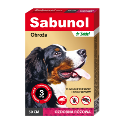 Zgarda antiparazitara caini, SABUNOL DOG GPI, 10-25 kg, roz, 50 cm Zgarda antiparazitara caini, SABUNOL DOG GPI, 10-25 kg, roz, 50 cm
