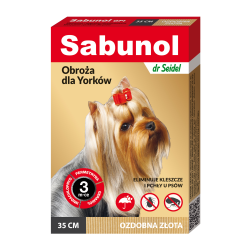 Zgarda antiparazitara caini, SABUNOL DOG GPI, 2-10 kg, gold, 35 cm